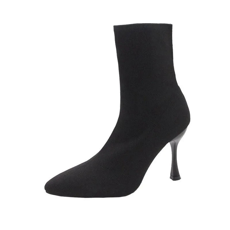 Socks Boots Women Stretch Fabric Elastic Stilettos Heel