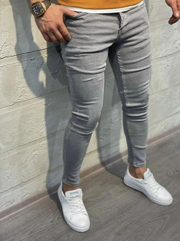 High Quality Stretch Elastic Skinny Jeans Men European