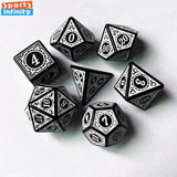 7 Pcs Kit Polyhedral 6 Sides Carved Vintage