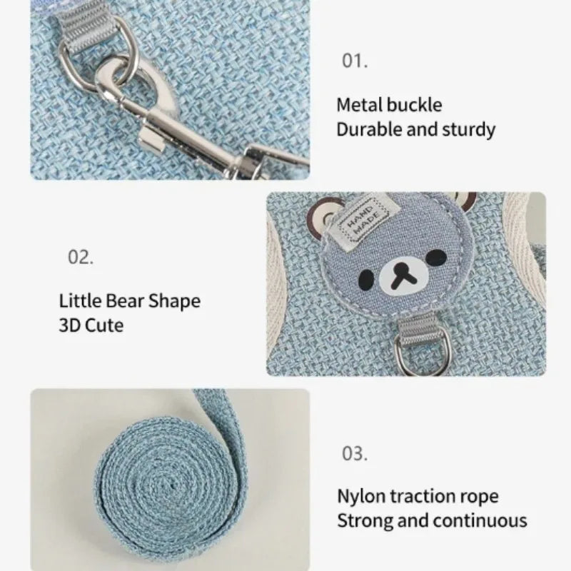 Cute Rabbit Harness Leash Set Bunny Pet Accessories