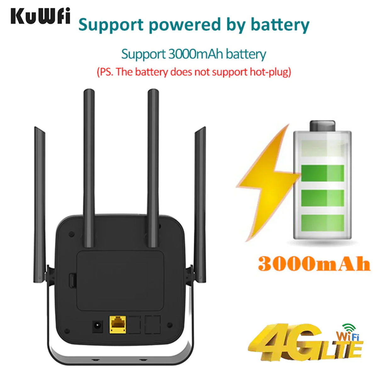 KuWfi 4G Wifi Router with Sim Card 300Mbps