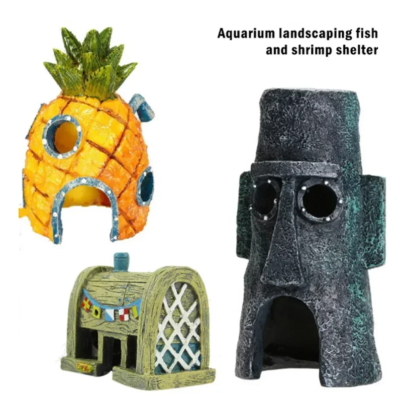 Cartoon Fish Tank Decor Figures Ornaments Simulation Resin