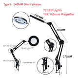 72LED 10X NEW Illuminated Magnifier USB 3 Colors