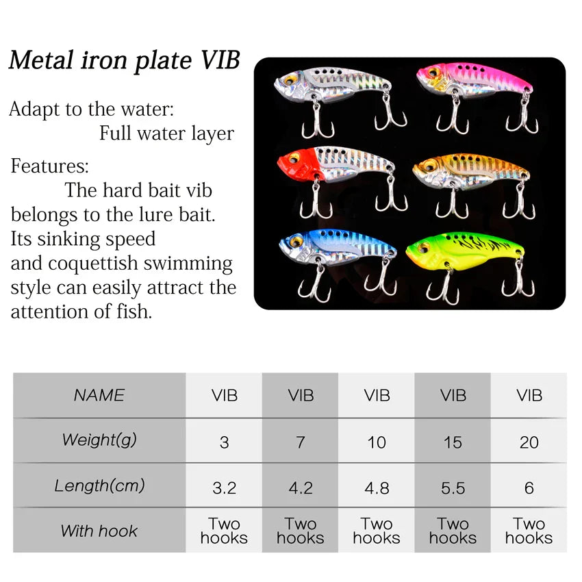 16 Pcs Metal VIB 7g-10g-15g Fishing Lure Set