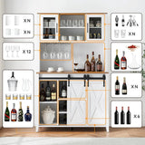 Bar Cabinet with Sliding Door, with Storage Shelves,