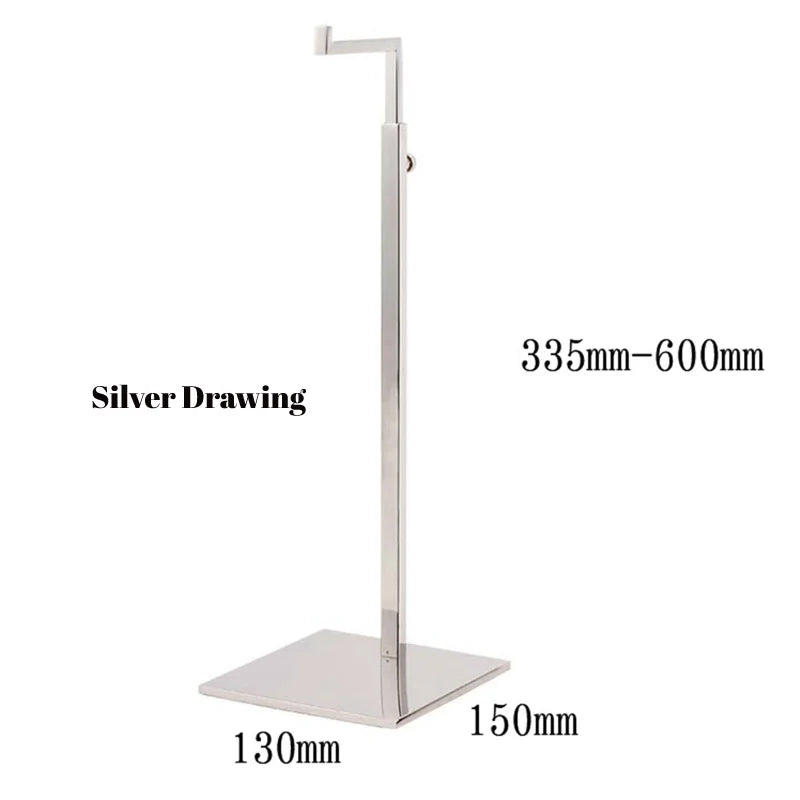 Stainless Steel Single Hook Adjustable Height Handbag Display