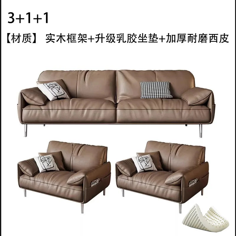 Minimalist Office Sofa Italian Leatherette Booth Seating Business