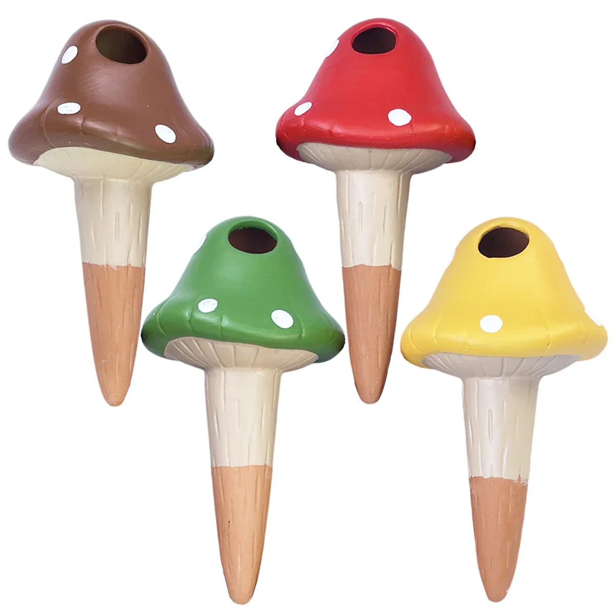 4Pcs SelfWatering Mushroom Spikes Portable Automatic Terracotta Globe