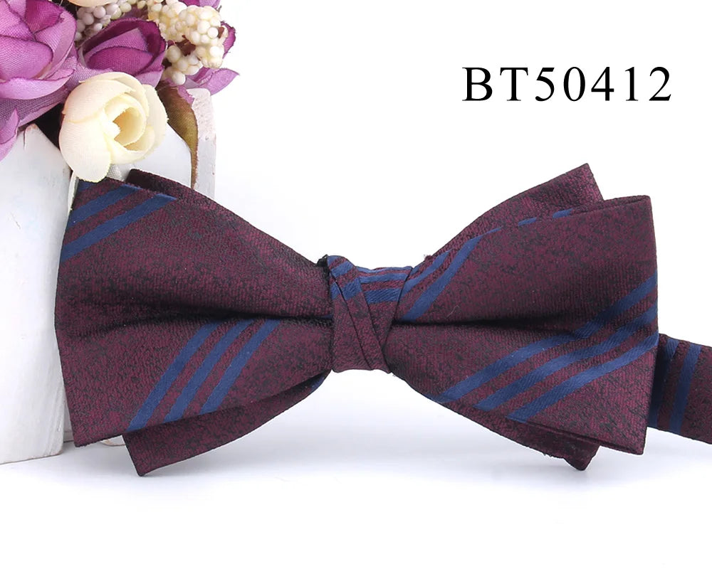 New Suits Bowtie For Groom Fashion Striped Bow