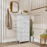 Furnulem White Dresser, Tall Storage Tower Standing Organizer