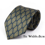Vintage Floral Geometric Print Necktie Unique Style Mens