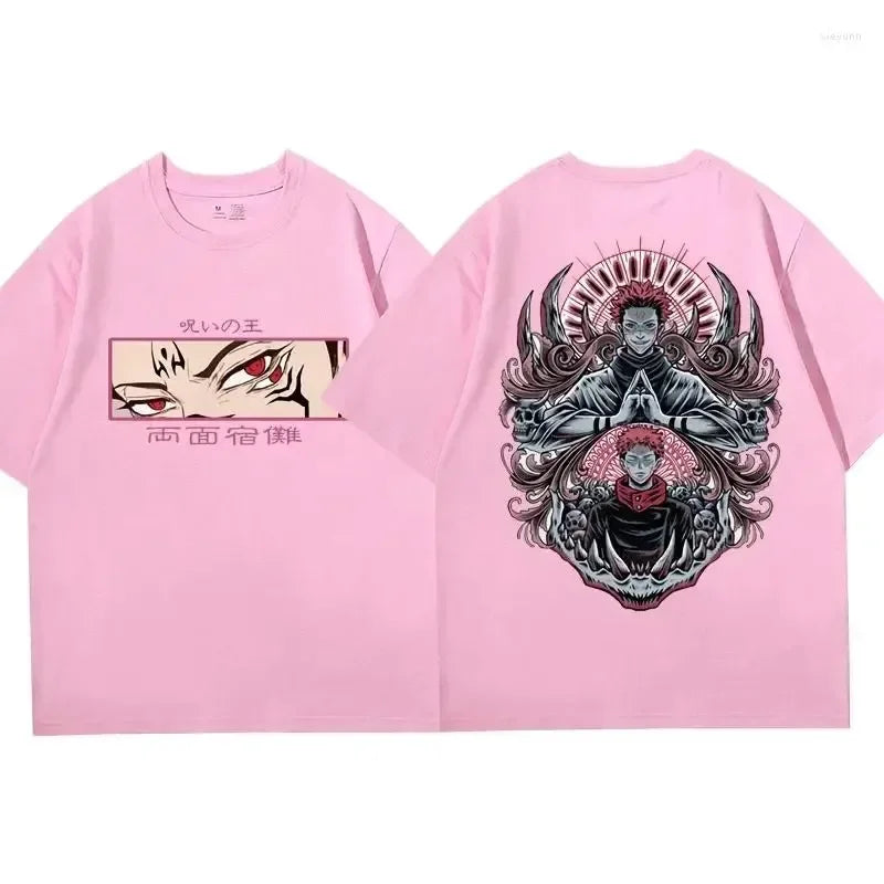 Retro Oversized 100% Cotton T Shirts Anime Jujutsu