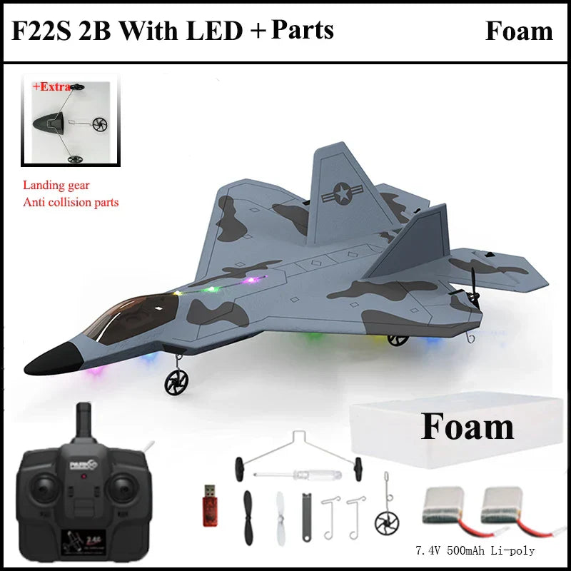 New F22S 2.4G 4CH 3D6G RC Airplane Raptor