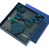 8piece Set Bussiness Blue Ties For Mans Floral