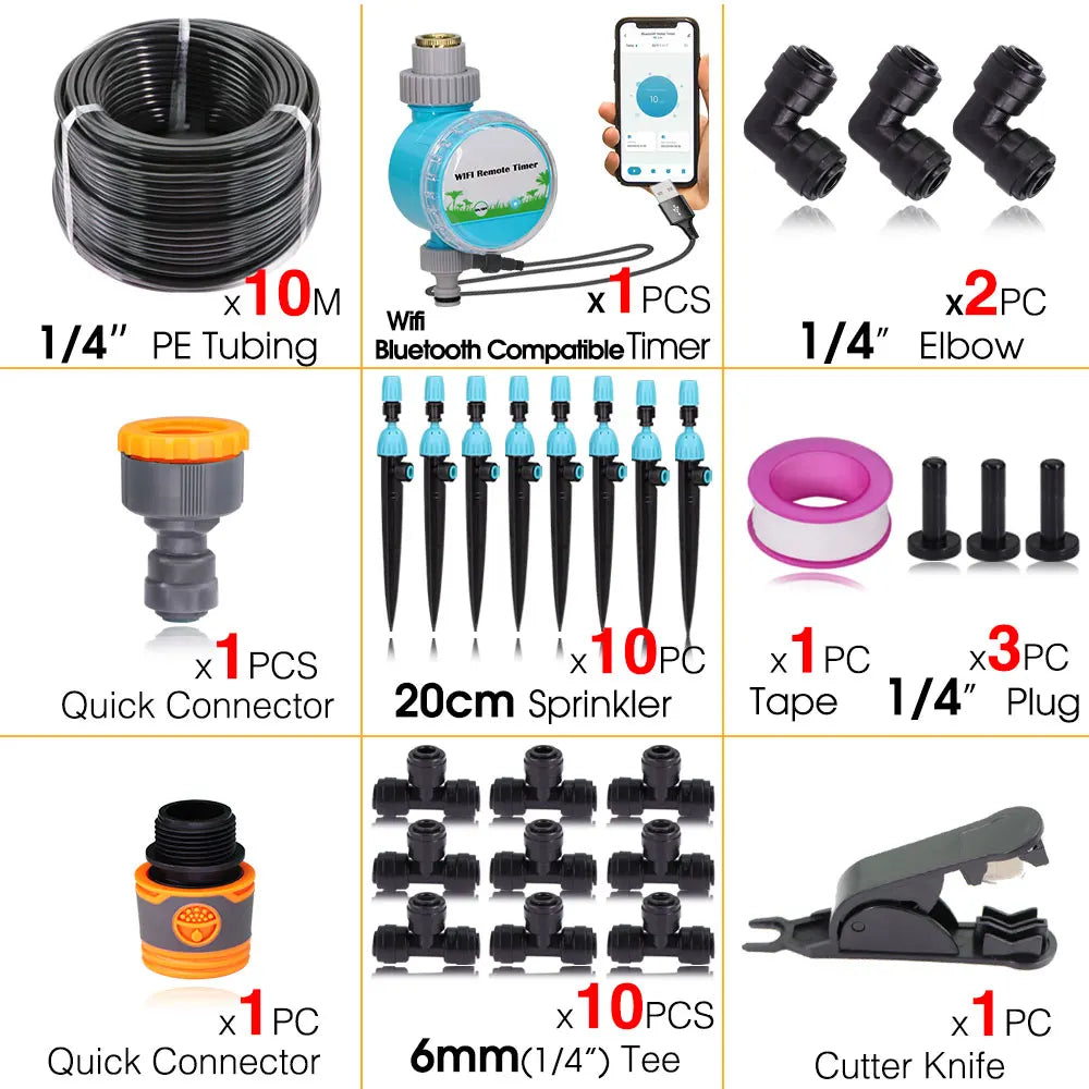 Smart Wifi/Bluetooth Compatible Timer Watering Systems for Garden
