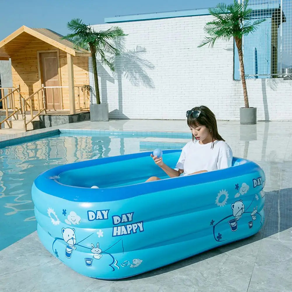 Inflatable Baby Swimming Pool Portable Rectangle Summer Water