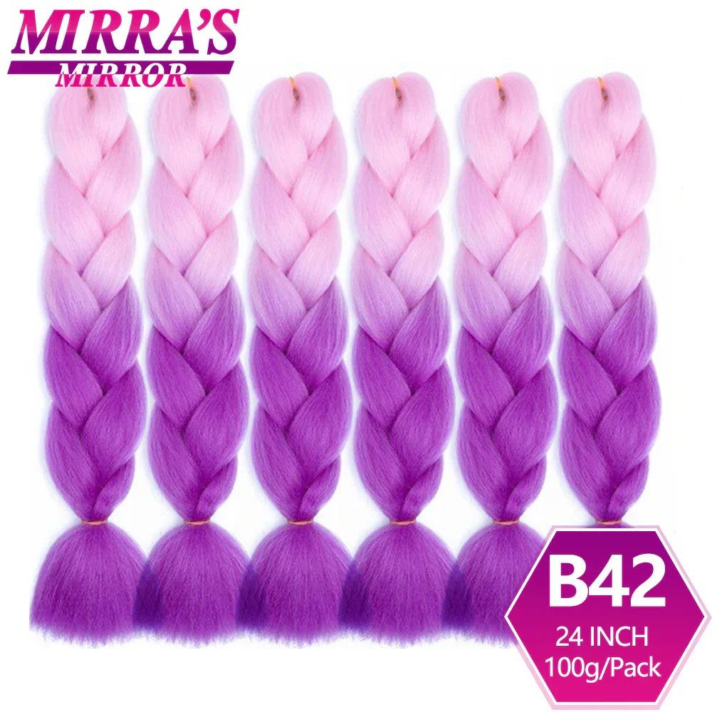 Synthetic Jumbo Braids Hair Omber Braiding Hair Extensions for Women Yaki Texture Black Blue Fake Hair Mirra’s Mirror