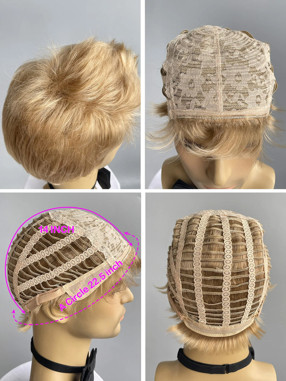 BCHR Short Men Blonde Wigs Synthetic Natural Straight