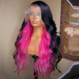 RONGDUOYI Black Pink Two Tones Body Wave Synthetic