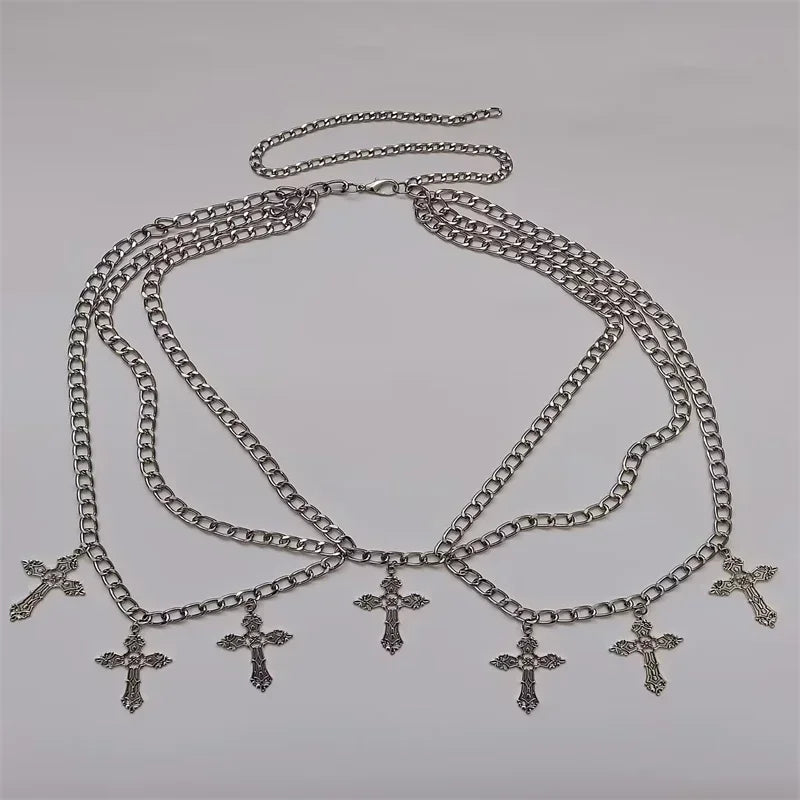 Punk Hip-Hop Style Simple Multi-Layer Body Chain Retro