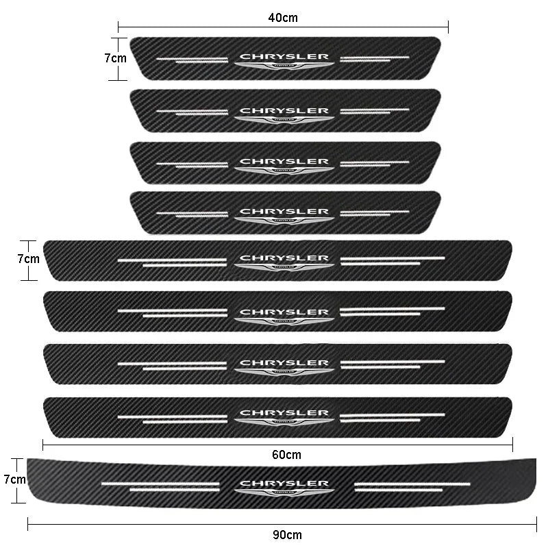 Car Door Sill Protector Carbon Fiber Threshold Decals
