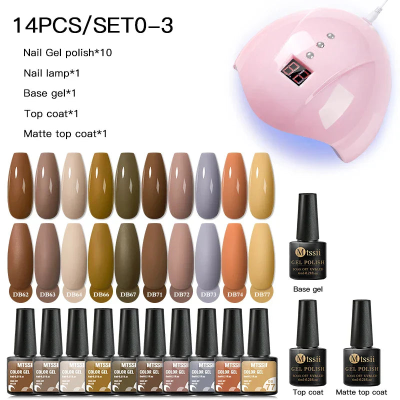 Mtssii 13/16Pcs Gel Nail Polish Set With 36W