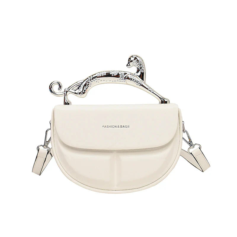 Solid Color Women's Luxury Handbags Cat Metal Handle