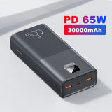 65W fast charg 30000mAh Power Bank 2 USB