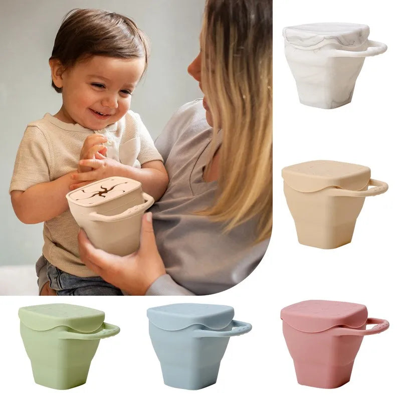 Baby Feeding Cup 1PC Silicone Foldable Color Snack