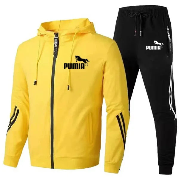 2PCS Design Tracksuit Mens Autumn Winter Hoody Jacket