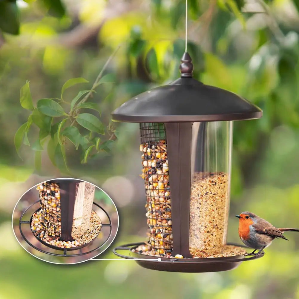 2-in-1 Bird Feeder for Garden Weather Resistant Metal