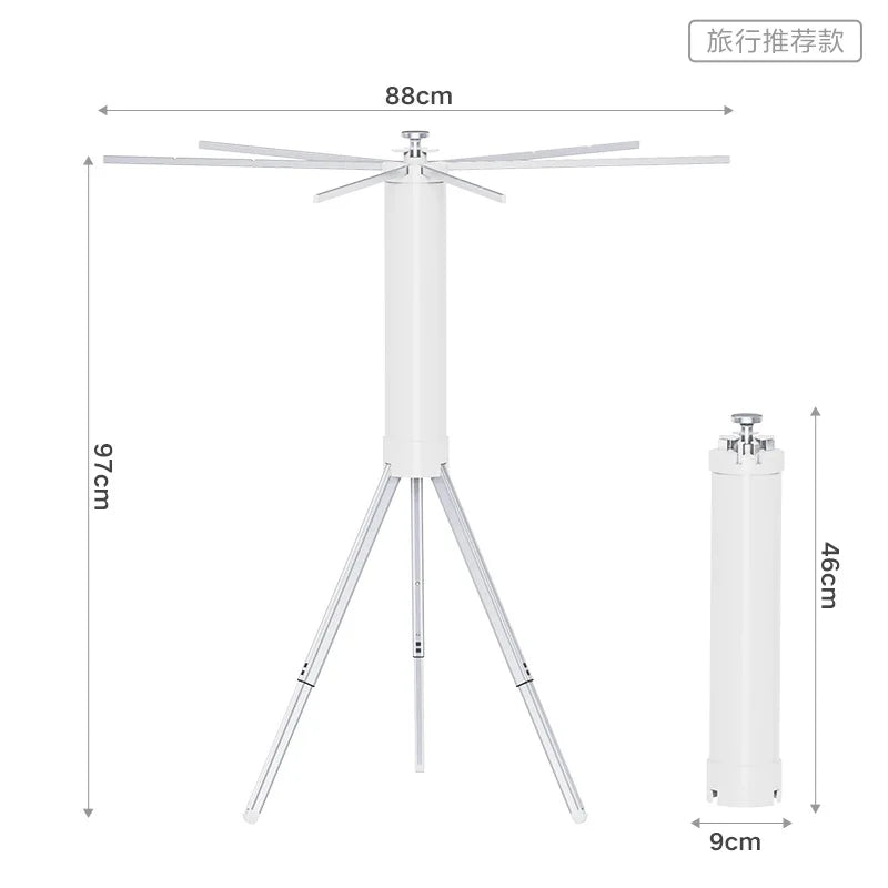 Umbrella Folding Clothes Drying Rack,Mini Telescopic Stand Coat