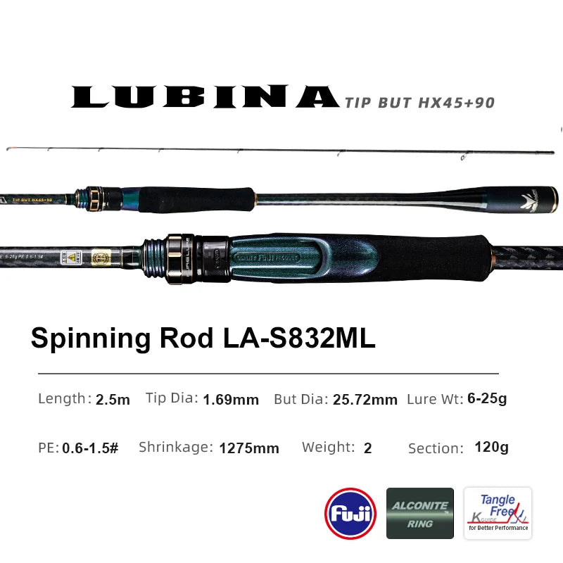 PURELURE LUBINA Spinning Rod For Bass High Carbon