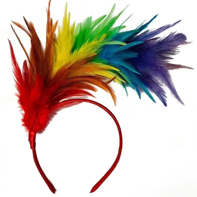 Feather Headband 1920s Mardi Gras Headband Flapper Feather