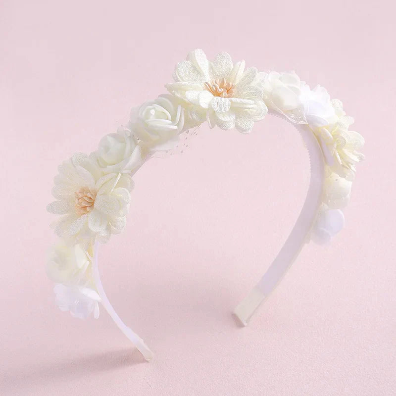 Artificial Flower Hairbands for Girls Trendy Pearl Cute