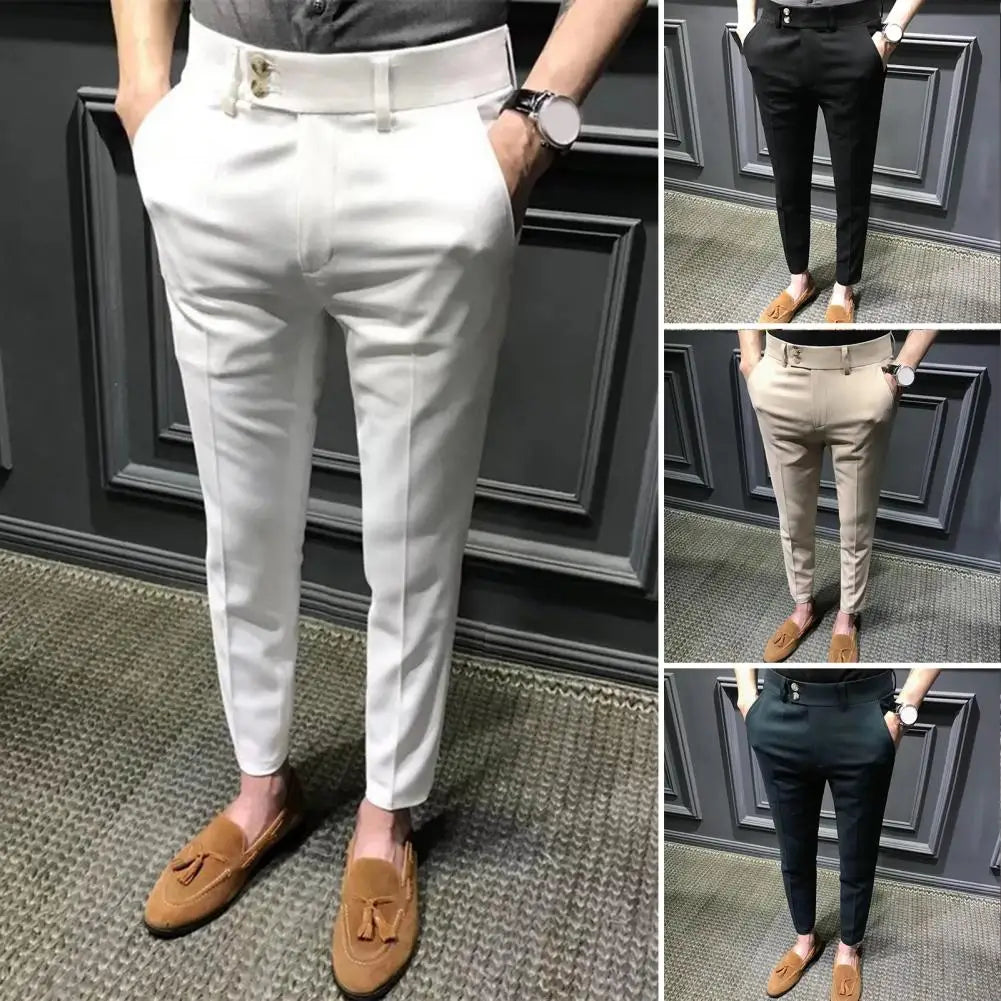 Trendy Men Ninth Pants Slim Fit Ninth Trousers