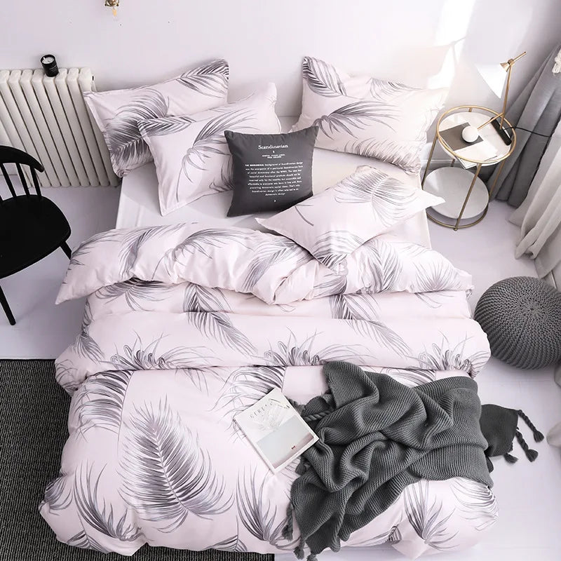 Couple Black Duvet Cover with Pillow Case Luxury