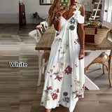 Plus Size Women Floral Print Maxi Dress Boho