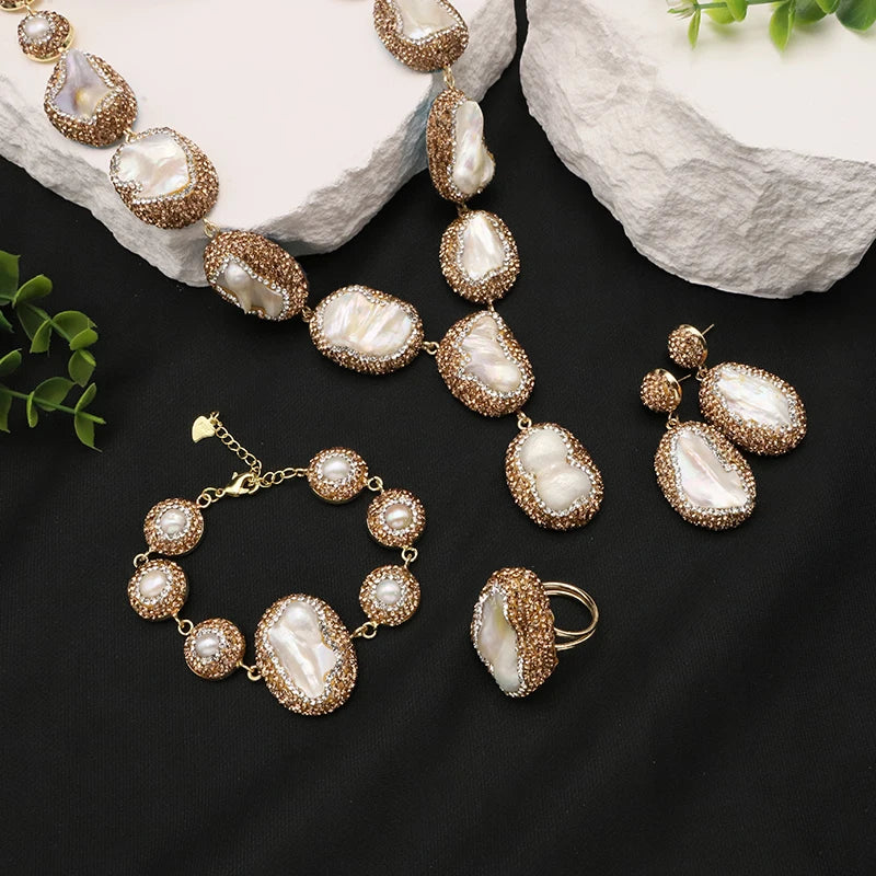 GLSEEVO Natural Baroque Shaped Pearl Women Jewelry Necklace