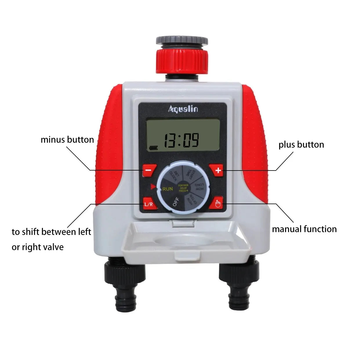 Dual Outlets Garden Automatic Water Timer Digital Electronic