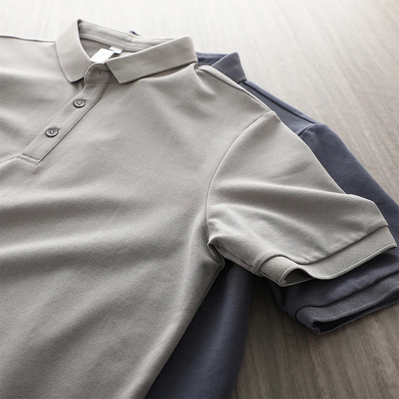 Dukeen Solid Color Polo Shirts for Men Short-Sleeved