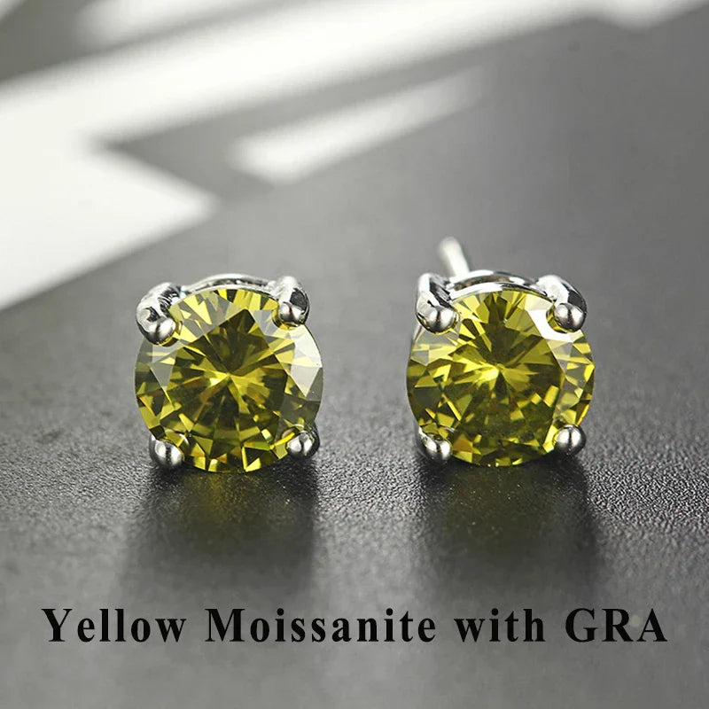 D VVS1 Moissanite Stud Earrings For Women 925