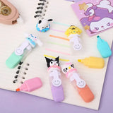 New Sanrio Highlighter 6-24pcs Kuromi Melody Soft Rubber