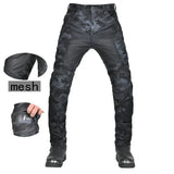 Loong Biker Motorcycle Riding Pants Summer Motocross Super Fit Slim Protection Jeans Mesh Breathable Casual Camouflage Trousers