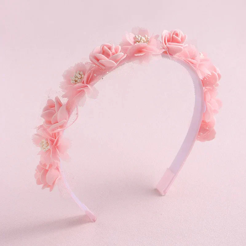 Artificial Flower Hairbands for Girls Trendy Pearl Cute