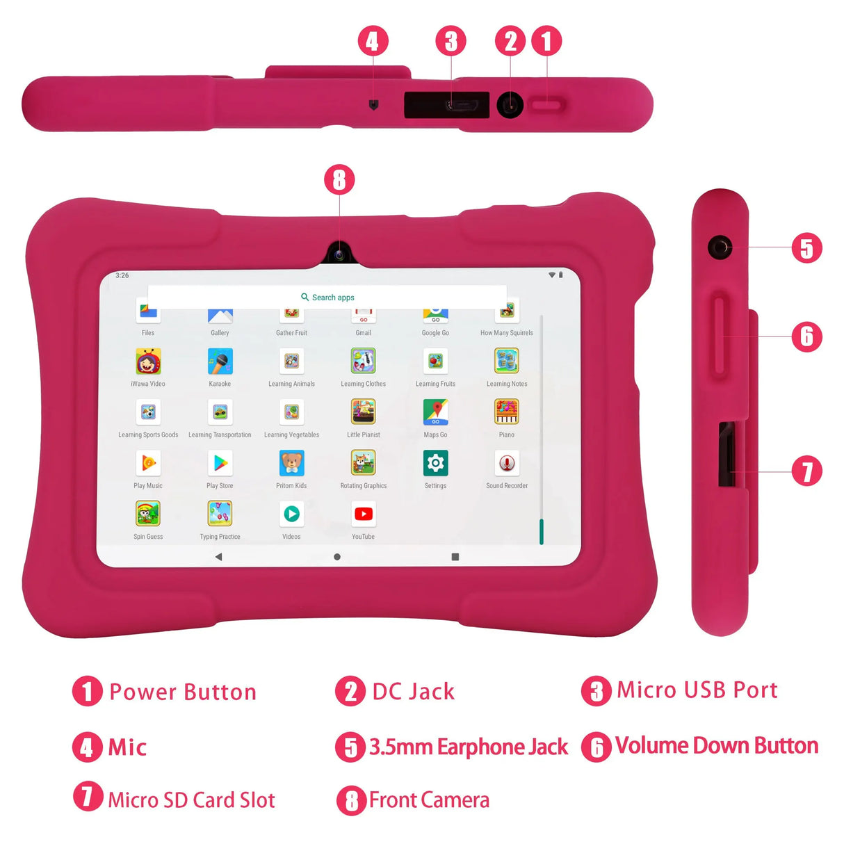 PRITOM 7 Inch Kids Tablet Quad Core Android