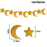 Gold Eid Mubarak Disposable Tableware Star Moon Gilded