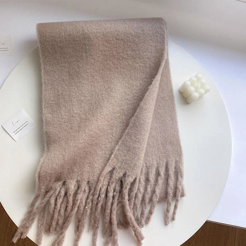 Luxury Cashmere Bright Solid Color Women Scarf Winter