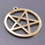 5pcs Hollow Round Pentagram Charm for Jewelry Making