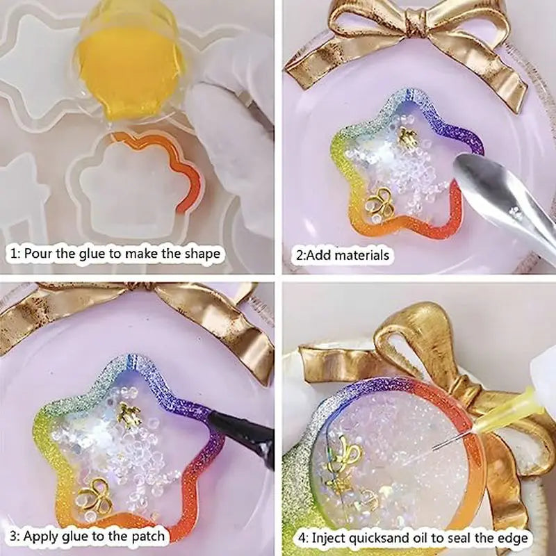 Silicone Quicksand Mold Heart Butterfly Shaped Epoxy Resin
